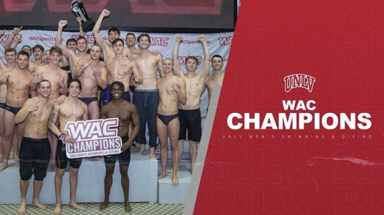 UNLV Men’s Swim & Dive earns WAC Championships for second year in a row