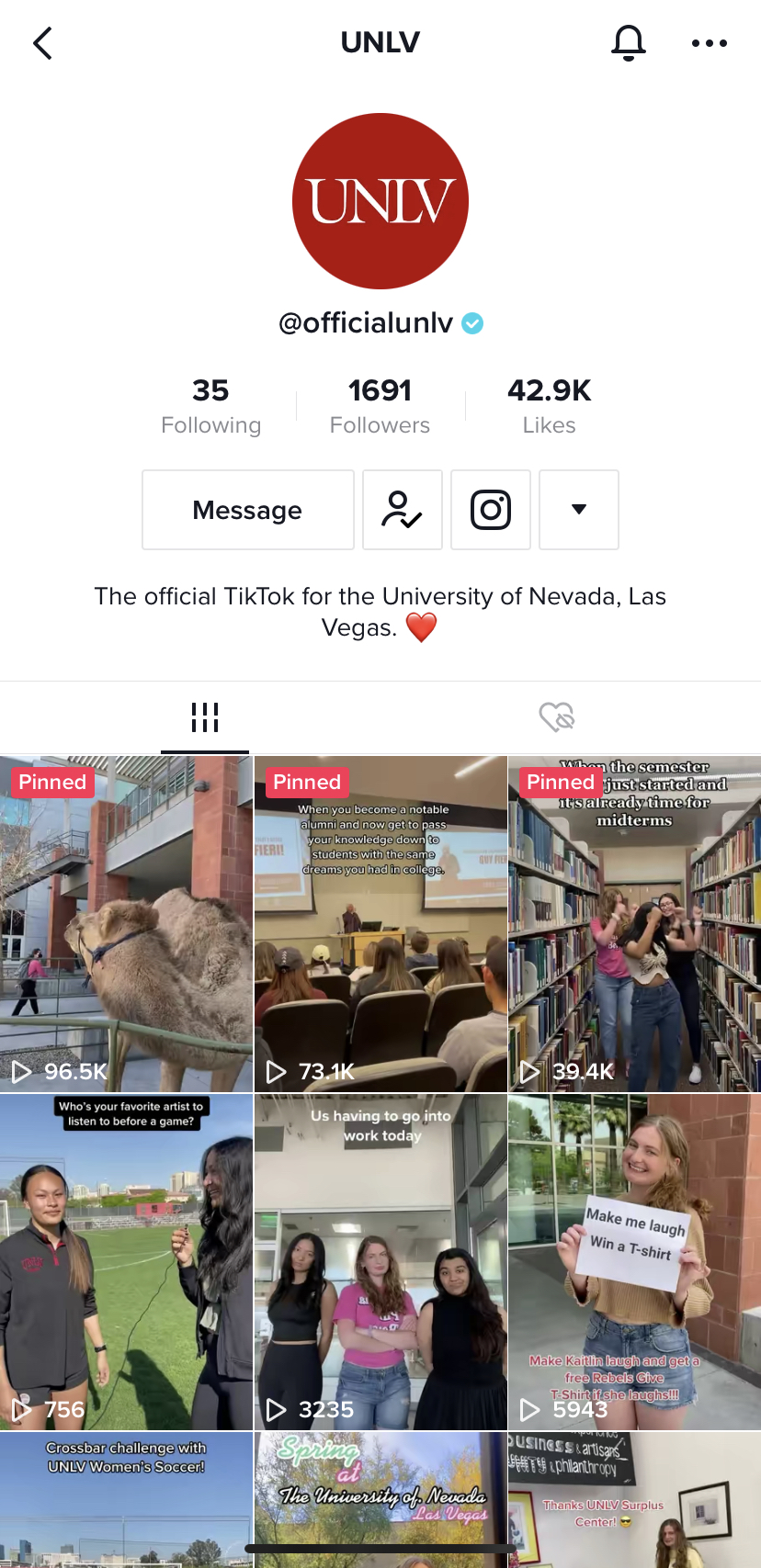 UNLV growing social media presence with student-run TikTok account